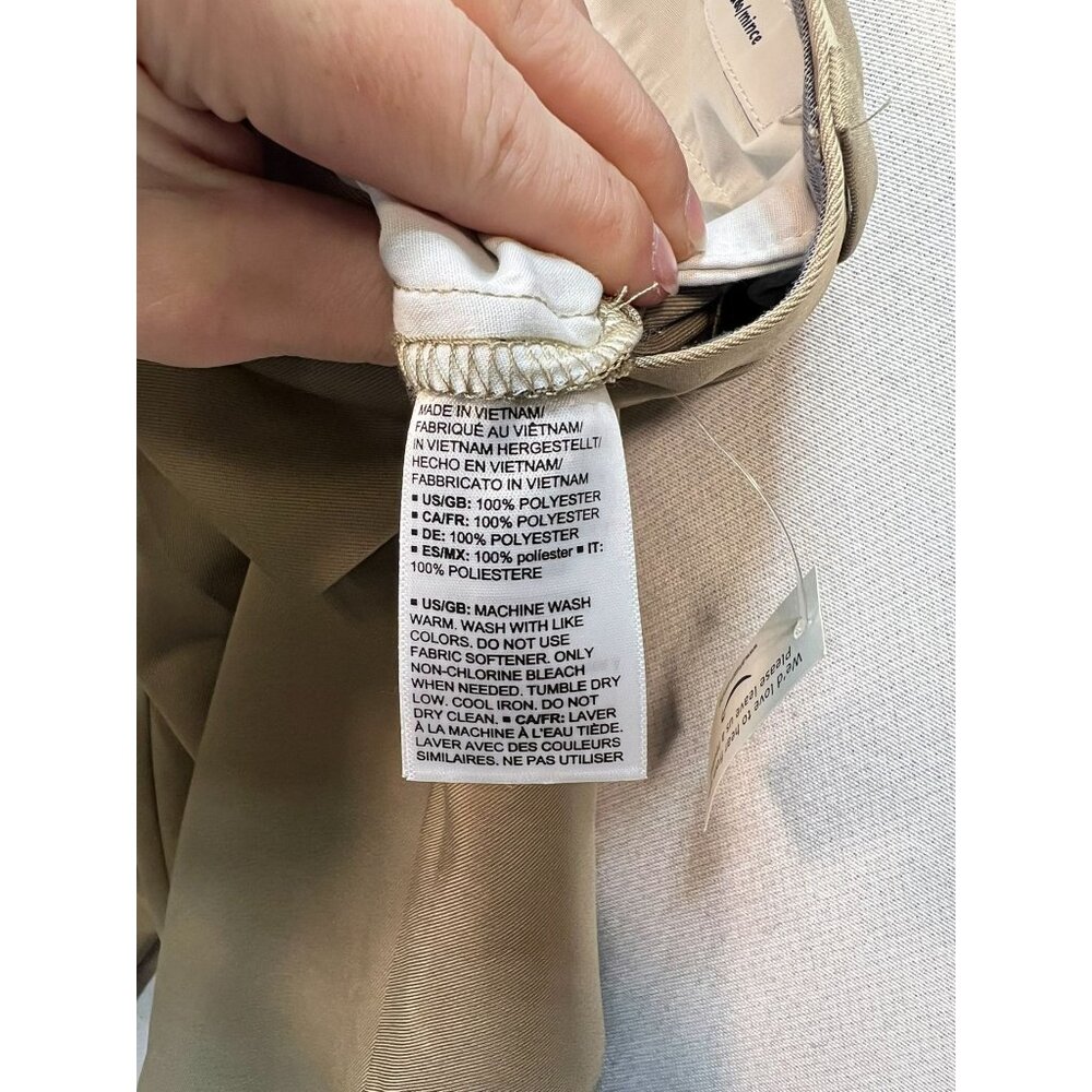 Men's Slim Fit Dress Pants Flat Front Size 31x29 Khaki Solid - Picture 5 of 13